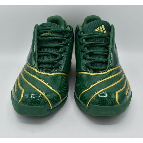 Adidas Mens Size 9 Womens Size 10 T-Mac 2.0 Restomod Green Gold Basketball Shoes main image 5